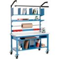 Global Equipment Complete Mobile Packing Workbench, Laminate Safety Edge, 60"W x 30"D 244181A